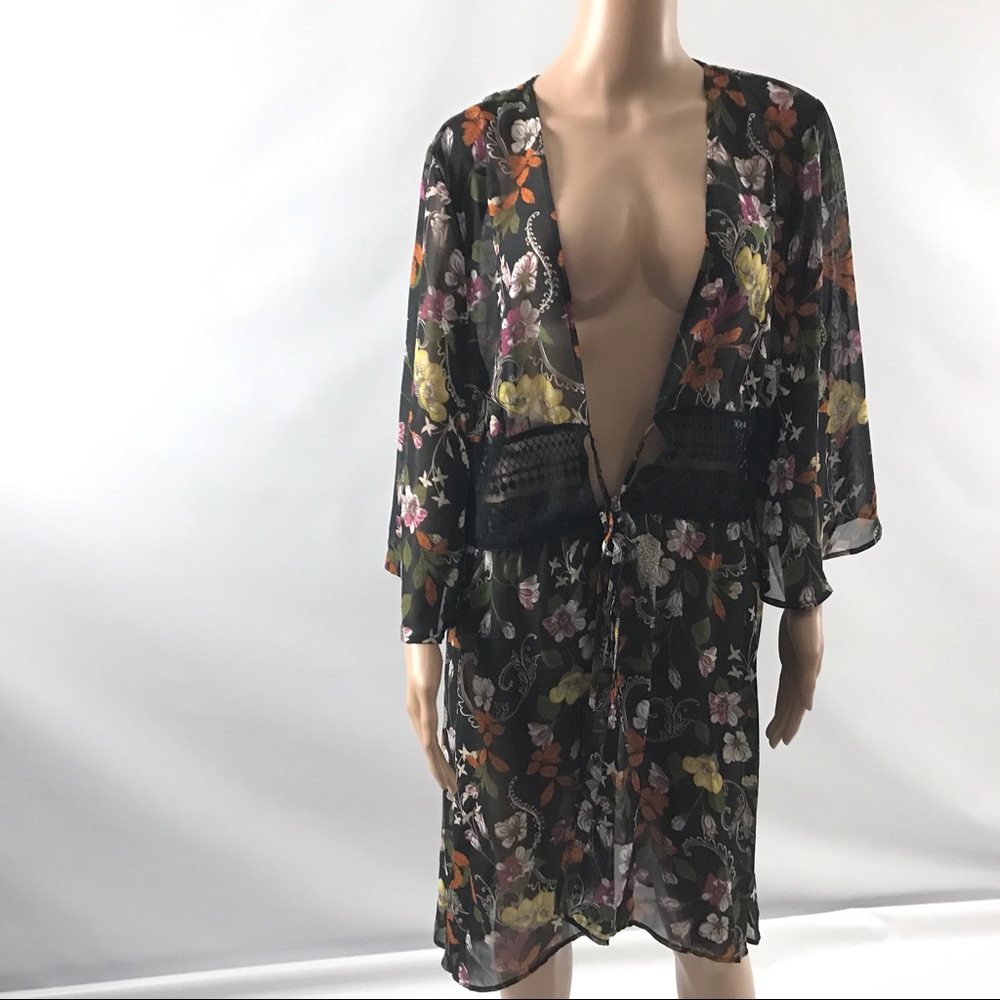 JM Sportwear Women's Chiffon Duster Top Size L